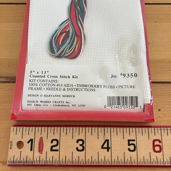 Joy Angels Counted Cross Stitch Kit #9350 Design Works New w/ Frame Xmas Holiday - Picture 3 of 4